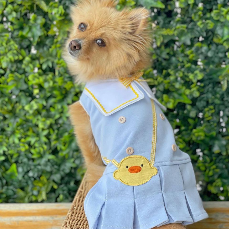 Blue Pleated Uniform Duck Skirt for Dogs - Bags to Bones