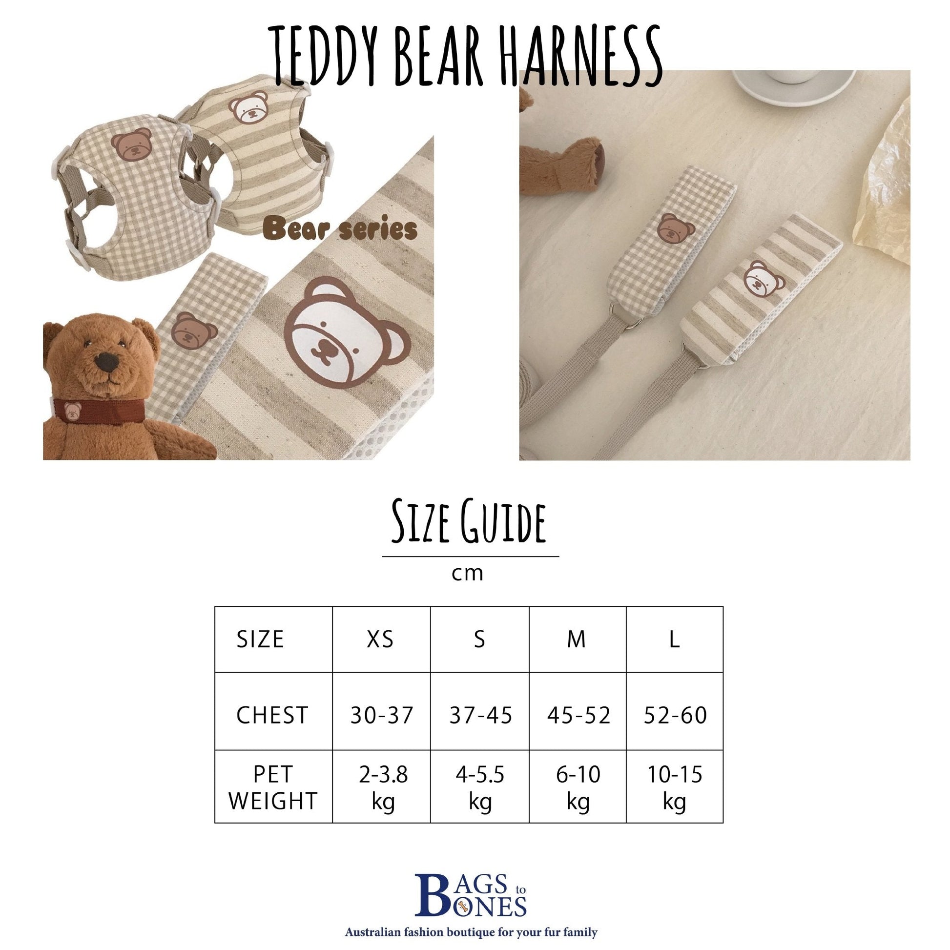 Teddy Bear Harness - Bags to Bones